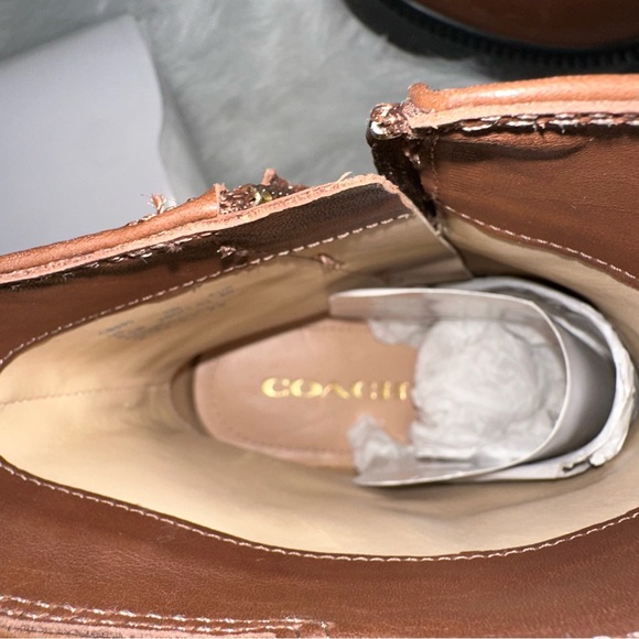 COACH Lacey Boot Chelsea Style Ankle Boot in Dark Saddle Size 9.5 - Picture 15 of 16